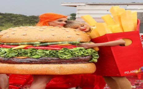 Taylor Swift - Katy Perry Pelukan Pakai Kostum Kentang dan Hamburger
