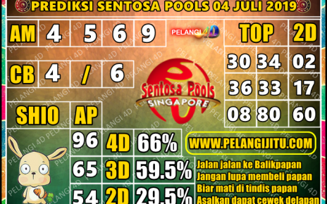 PREDIKSI TOGEL SENTOSA POOLS 04 JULI 2019