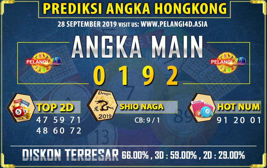 PREDIKSI TOGEL HONGKONG POOLS 28 SEPTEMBER 2019