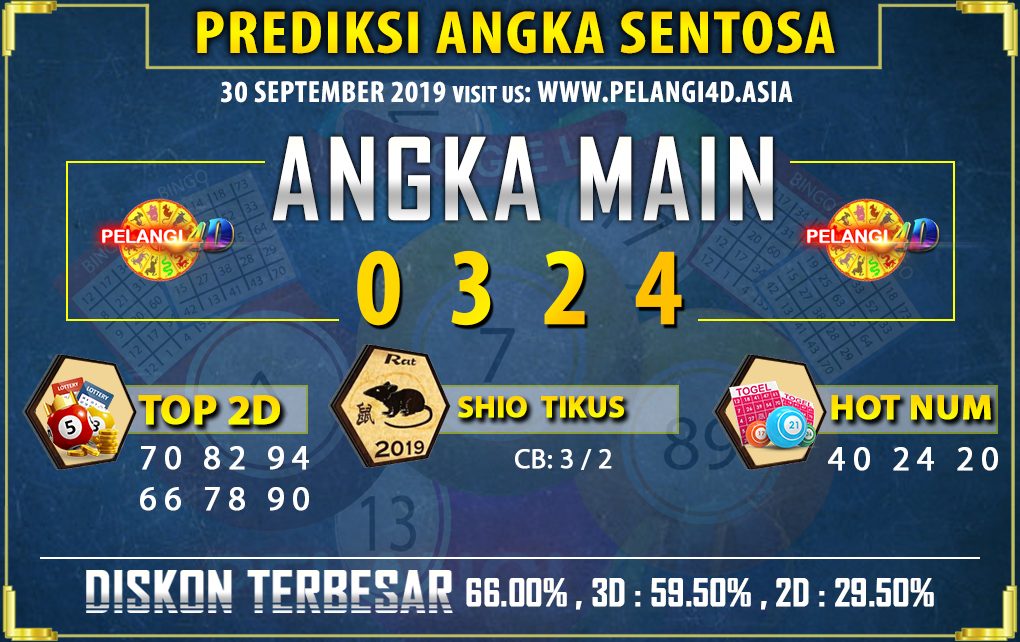 PREDIKSI TOGEL SENTOSA POOLS 30 SEPTEMBER 2019