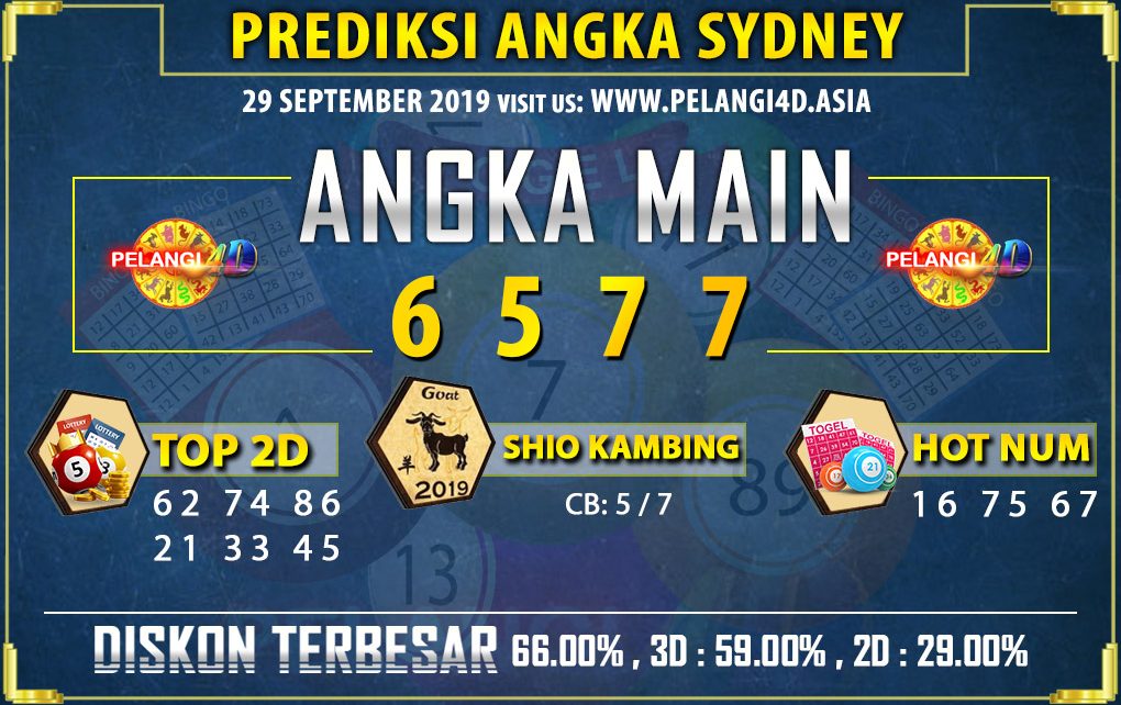 PREDIKSI TOGEL SYDNEY POOLS 29 SEPTEMBER 2019