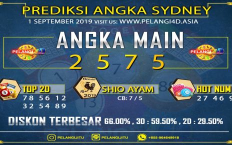 PREDIKSI TOGEL SYDNEY POOLS 01 SEPTEMBER 2019