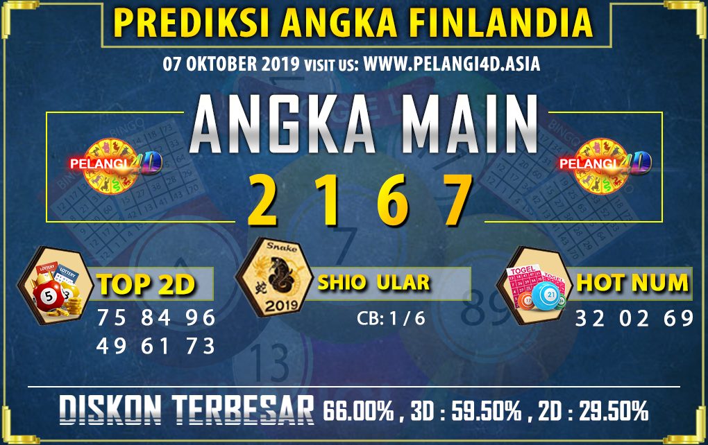 PREDIKSI TOGEL FINLANDIA POOLS 07 OKTOBER 2019