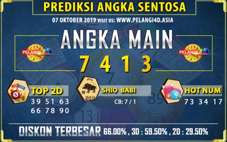 PREDIKSI TOGEL SENTOSA POOLS 07 OKTOBER 2019