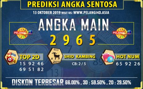 PREDIKSI TOGEL SENTOSA POOLS 13 OKTOBER 2019