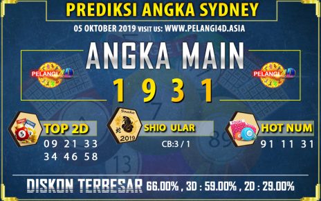 PREDIKSI TOGEL SYDNEY POOLS 05 OKTOBER 2019