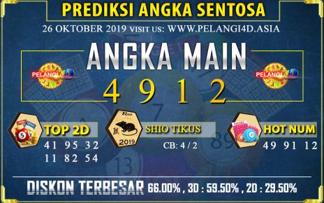 PREDIKSI TOGEL SENTOSA POOLS 26 OKTOBER 2019