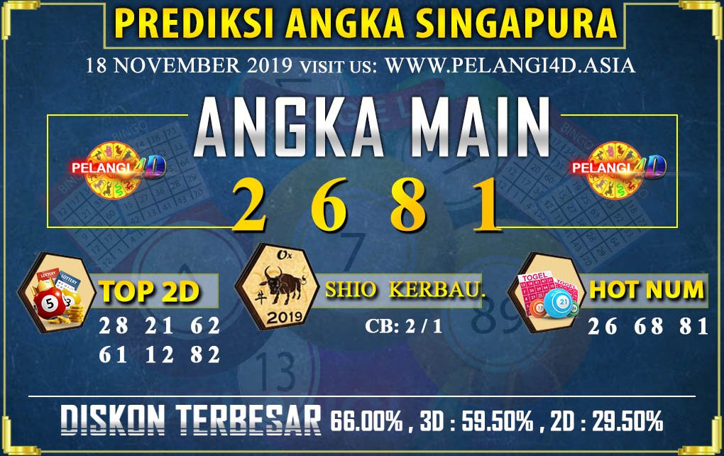 PREDIKSI TOGEL SINGAPORE POOLS 18 NOVEMBER 2019