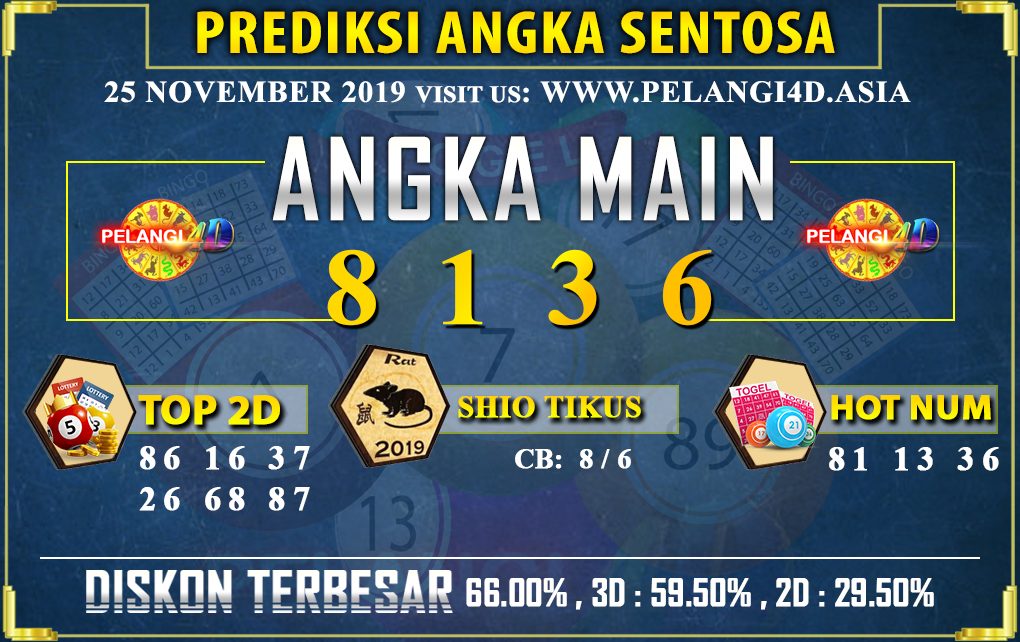 PREDIKSI TOGEL SENTOSA POOLS 25 NOVEMBER 2019