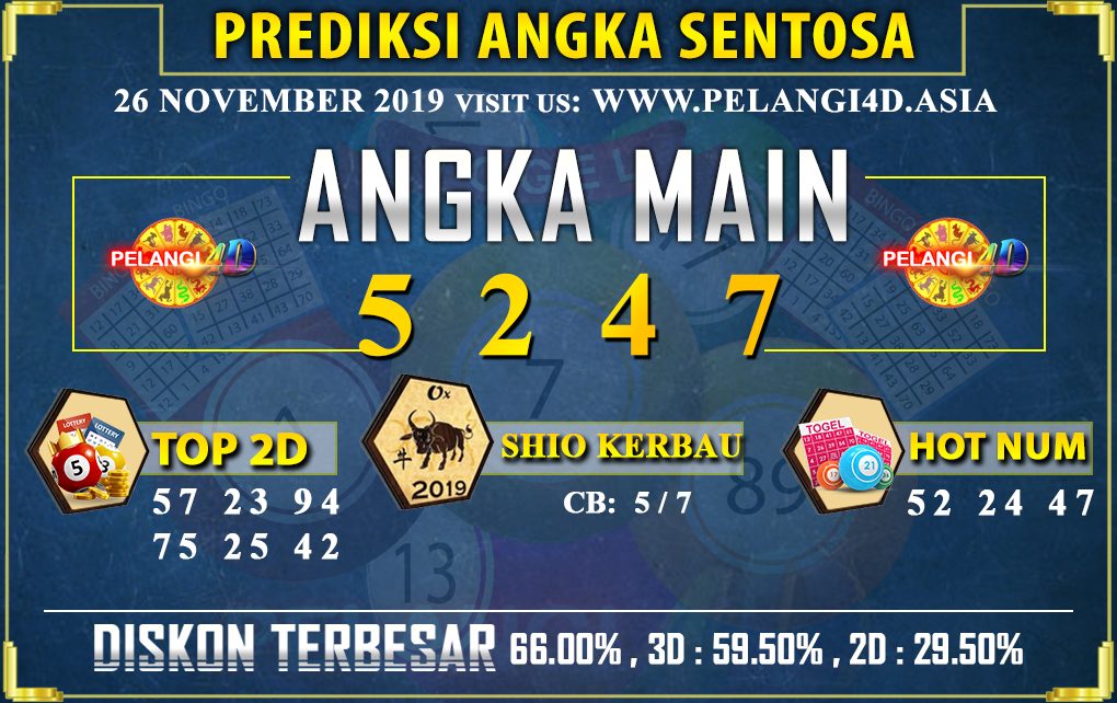 PREDIKSI TOGEL SENTOSA POOLS 26 NOVEMBER 2019