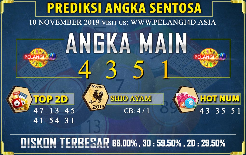 PREDIKSI TOGEL SENTOSA POOLS 10 NOVEMBER 2019