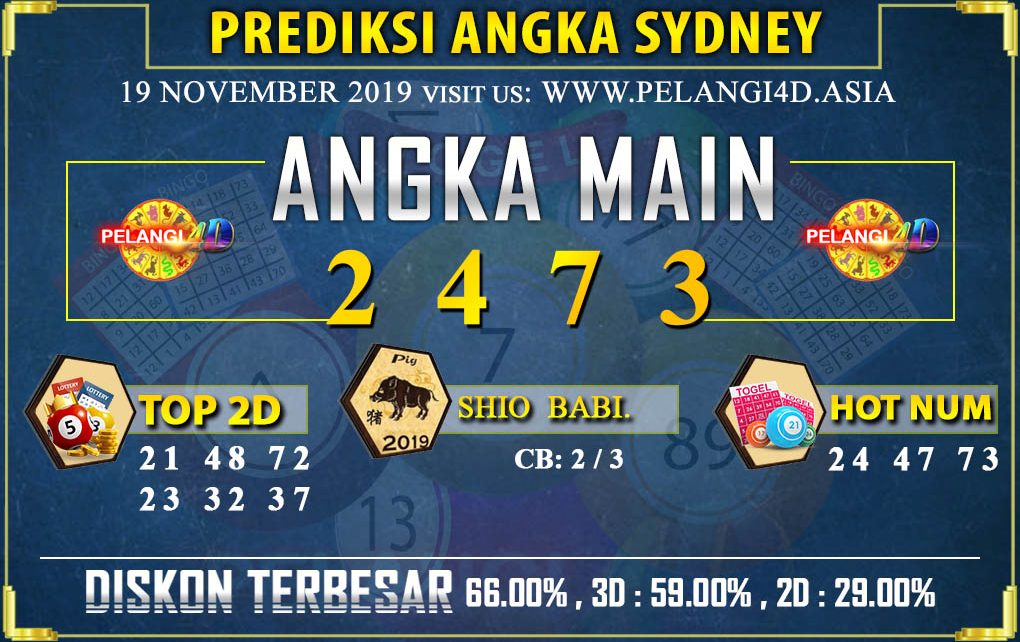 PREDIKSI TOGEL SYDNEY POOLS 19 NOVEMBER 2019