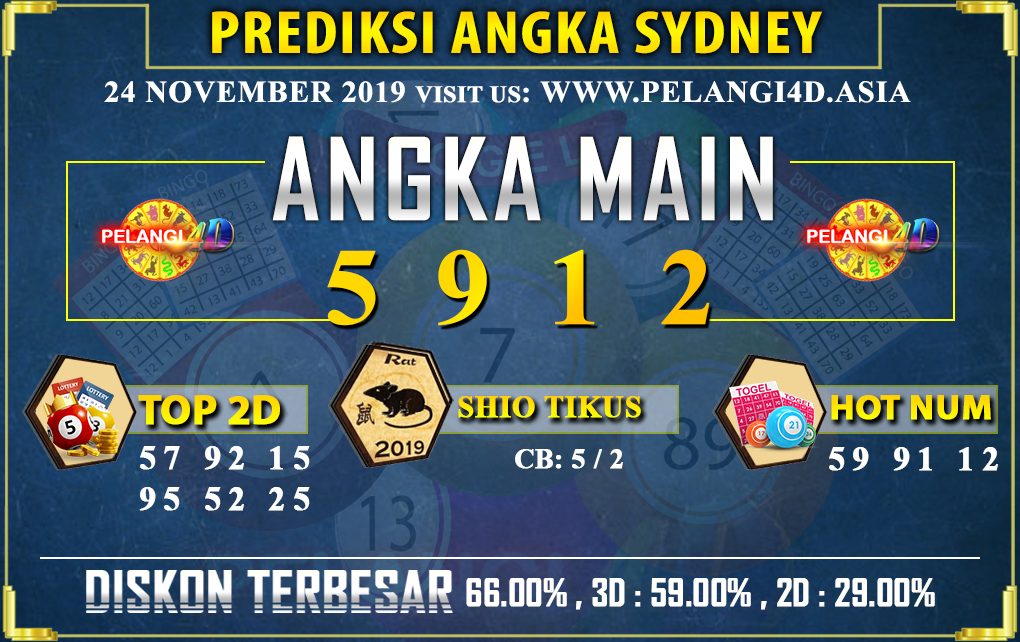 PREDIKSI TOGEL SYDNEY POOLS 24 NOVEMBER 2019