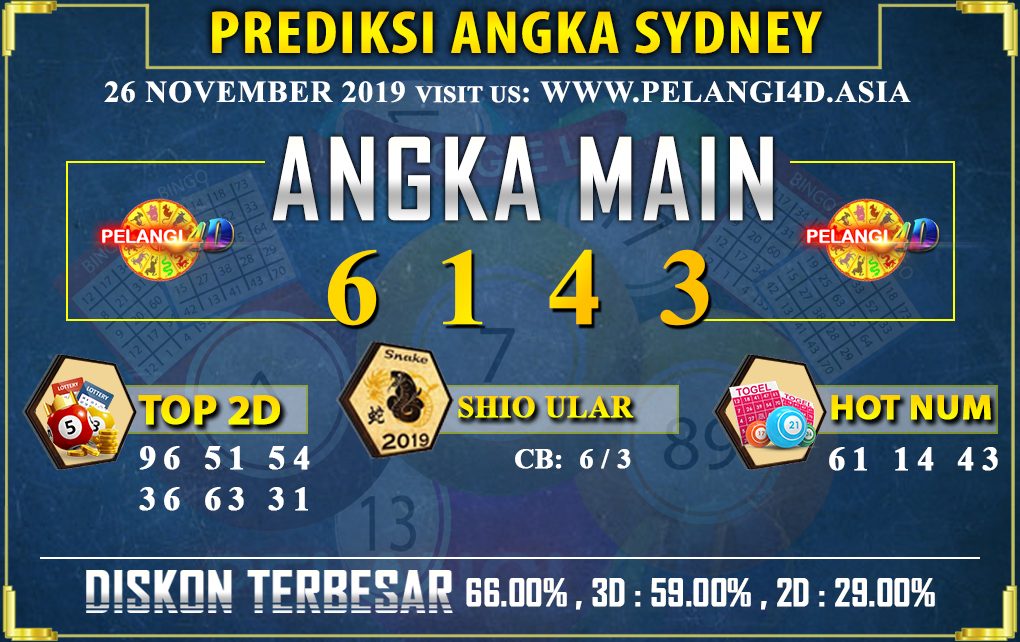 PREDIKSI TOGEL SYDNEY POOLS 26 NOVEMBER 2019