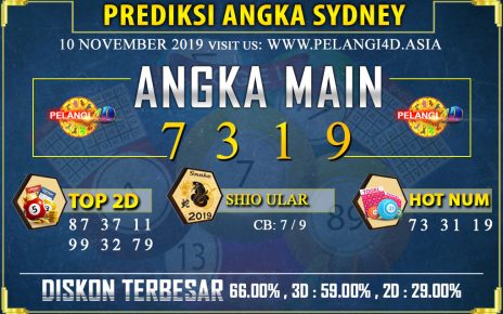 PREDIKSI TOGEL SYDNEY POOLS 10 NOVEMBER 2019