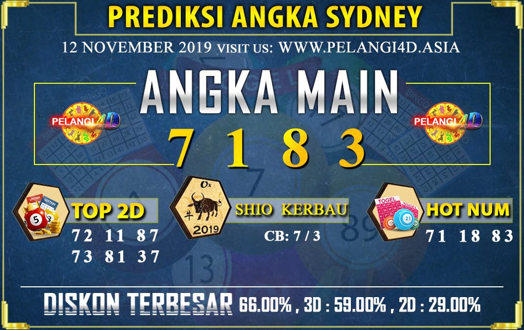 PREDIKSI TOGEL SYDNEY POOLS 12 November 2019