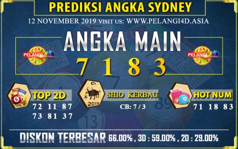 PREDIKSI TOGEL SYDNEY POOLS 12 November 2019