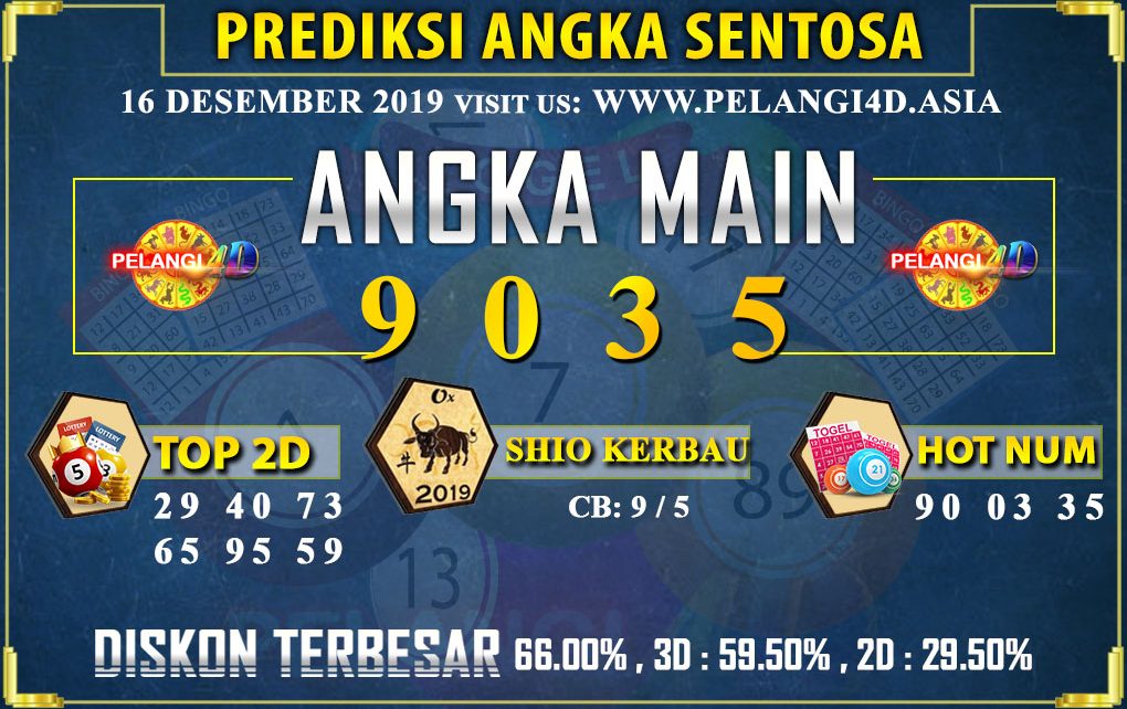 PREDIKSI TOGEL SENTOSA POOLS 16 DESEMBER 2019