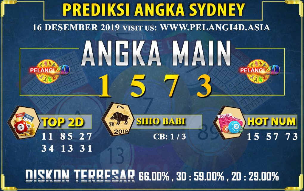 PREDIKSI TOGEL SYDNEY POOLS 16 DESEMBER 2019