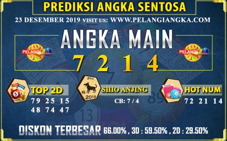 PREDIKSI TOGEL SENTOSA POOLS 23 DESEMBER 2019