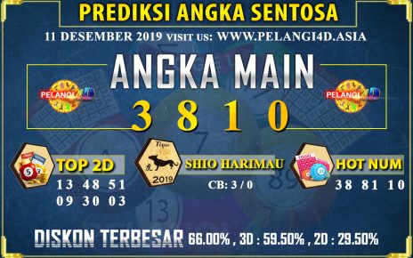 PREDIKSI TOGEL SENTOSA POOLS 11 DESEMBER 2019