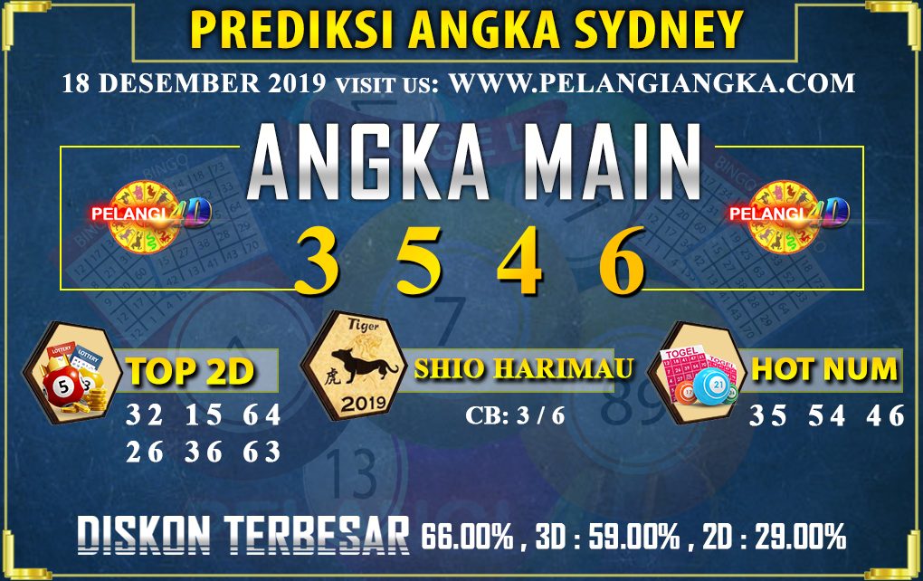 PREDIKSI TOGEL SYDNEY POOLS 18 DESEMBER 2019