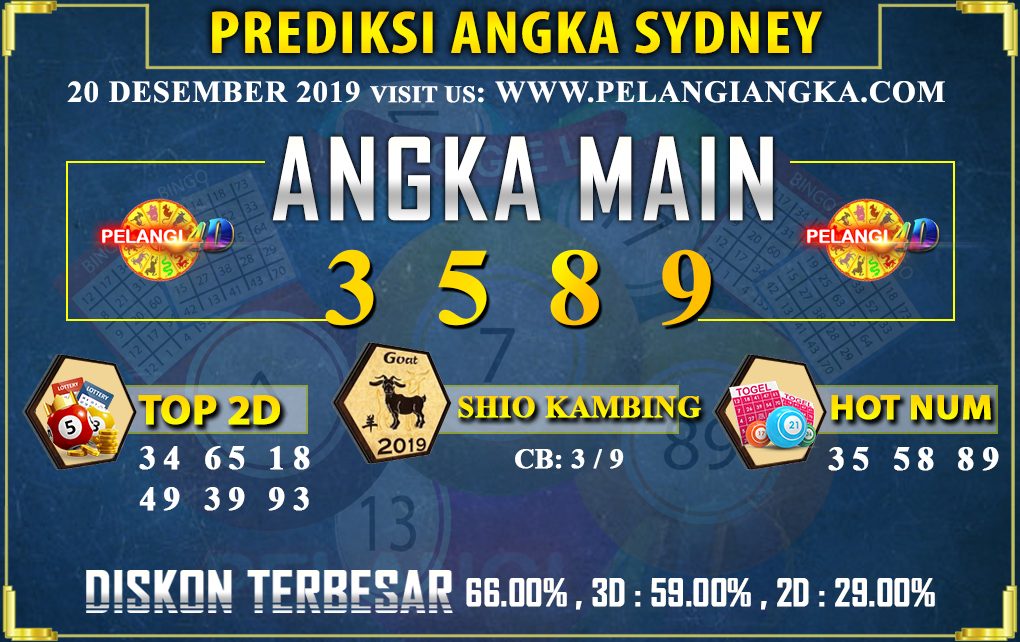 PREDIKSI TOGEL SYDNEY POOLS 20 DESEMBER 2019