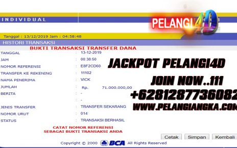 Lagi Bukti Jacpot Member Pelangi4d 71.000.000 Kami Bayar Lunas.