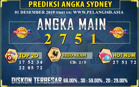 PREDIKSI TOGEL SYDNEY POOLS 01 DESEMBER 2019