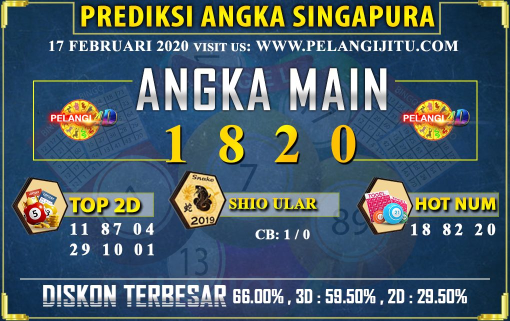 PREDIKSI TOGEL SINGAPORE POOLS 17 FEBRUARI 2020