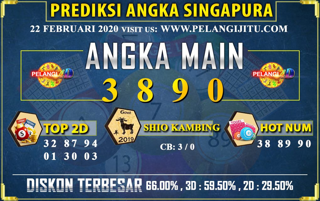 PREDIKSI TOGEL SINGAPORE POOLS 22 FEBRUARI 2020