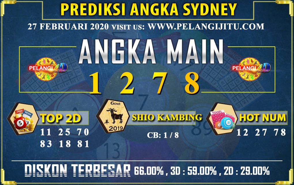 PREDIKSI TOGEL SYDNEY POOLS 27 FEBRUARI 2020