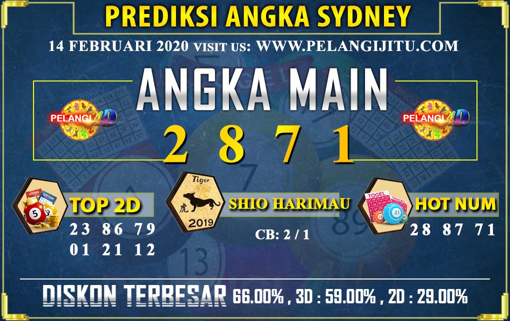 PREDIKSI TOGEL SYDNEY POOLS 14 FEBRUARI 2020