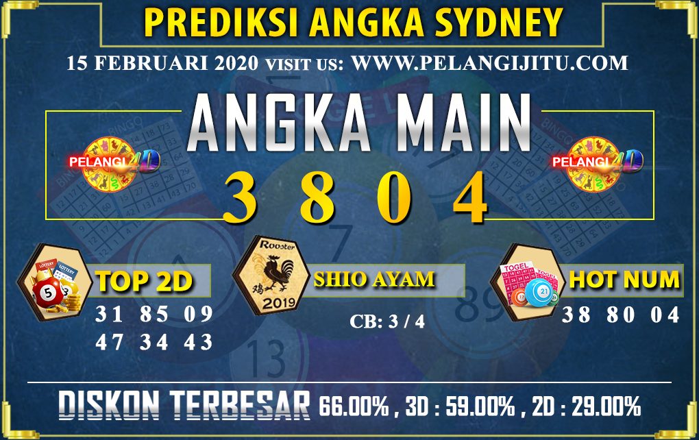 PREDIKSI TOGEL SYDNEY POOLS 15 FEBRUARI 2020