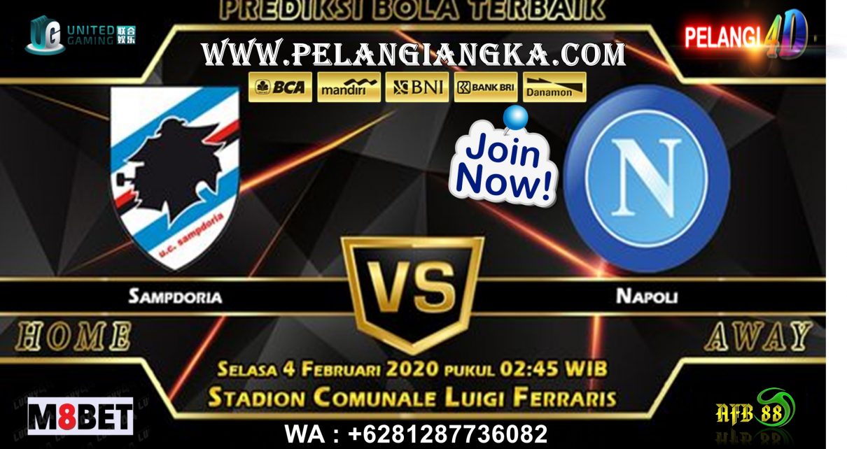 Prediksi Sampdoria Vs Napoli 04 Februari 2020 Pukul 02.45 WIB