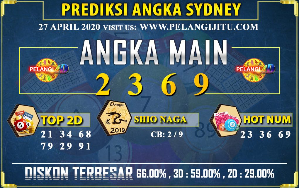 PREDIKSI TOGEL SYDNEY POOLS 27 APRIL 2020