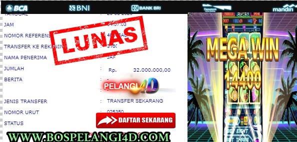 Bukti Kemenangan Di Game Slot JDB Pelangi4D 26 June 2020