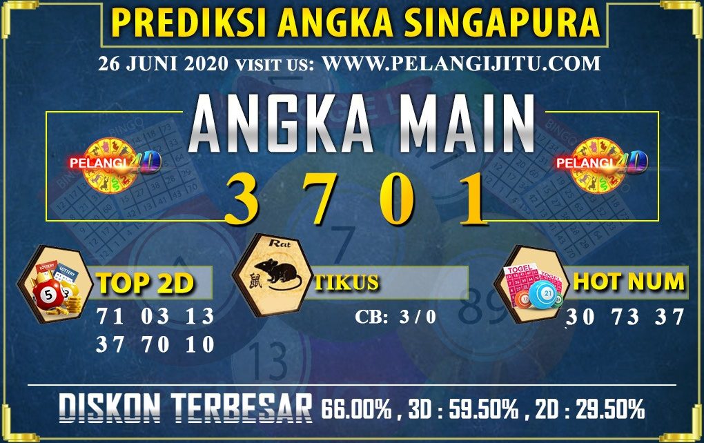 PREDIKSI TOGEL SINGAPORE POOLS 26 JUNI 2020