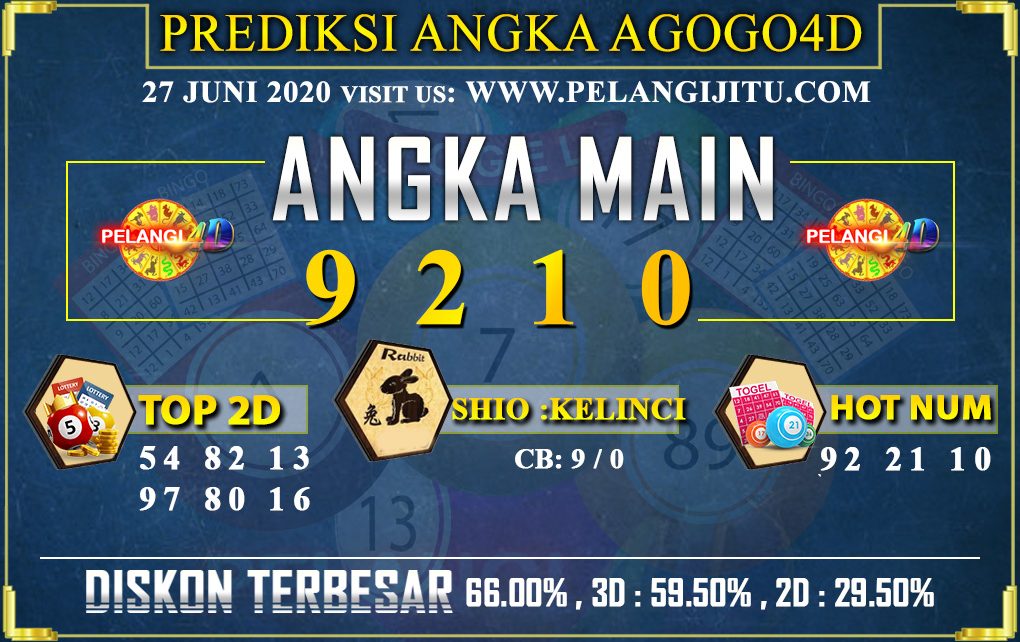 PREDIKSI TOGEL AGOGO4D 27 JUNI 2020