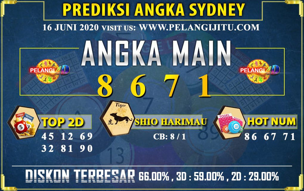 PREDIKSI TOGEL SYDNEY POOLS 16 JUNI 2020