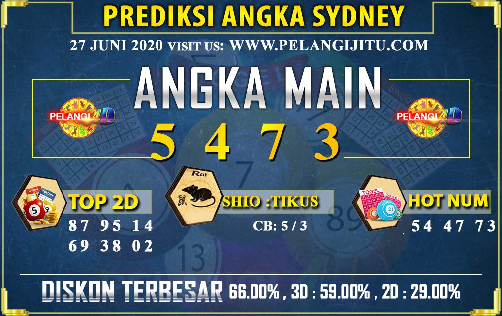 PREDIKSI TOGEL SYDNEY POOLS 27 JUNI 2020