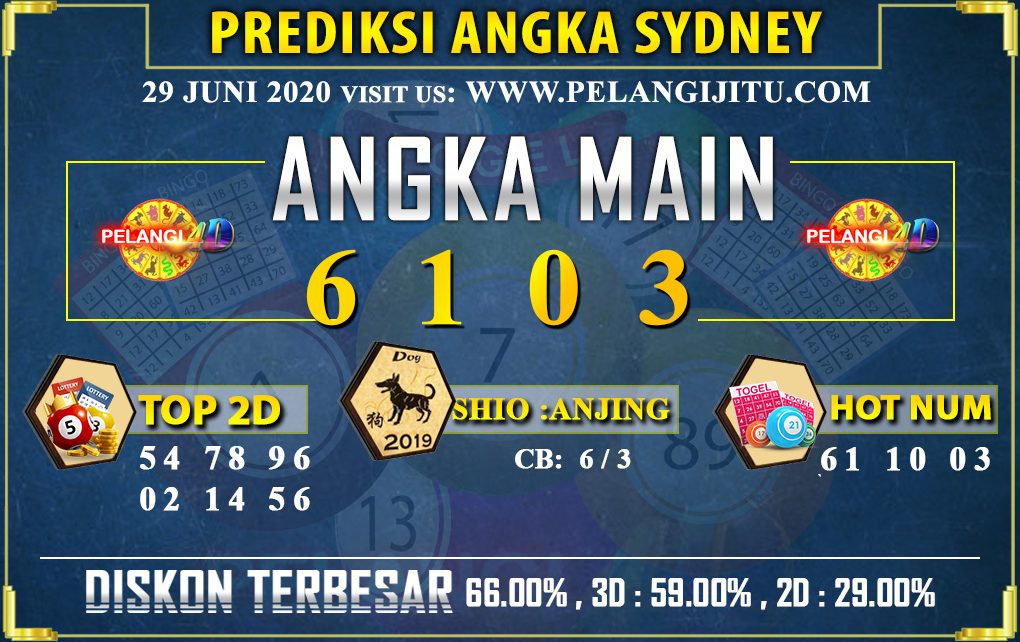 PREDIKSI TOGEL SYDNEY POOLS 29 JUNI 2020