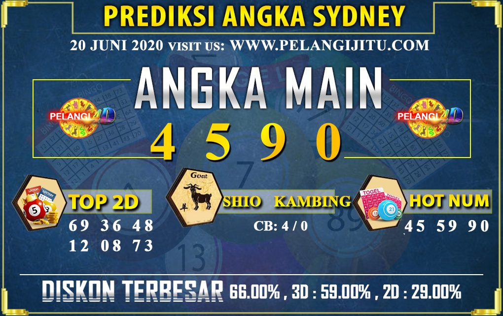 PREDIKSI TOGEL SYDNEY POOLS 20 JUNI 2020