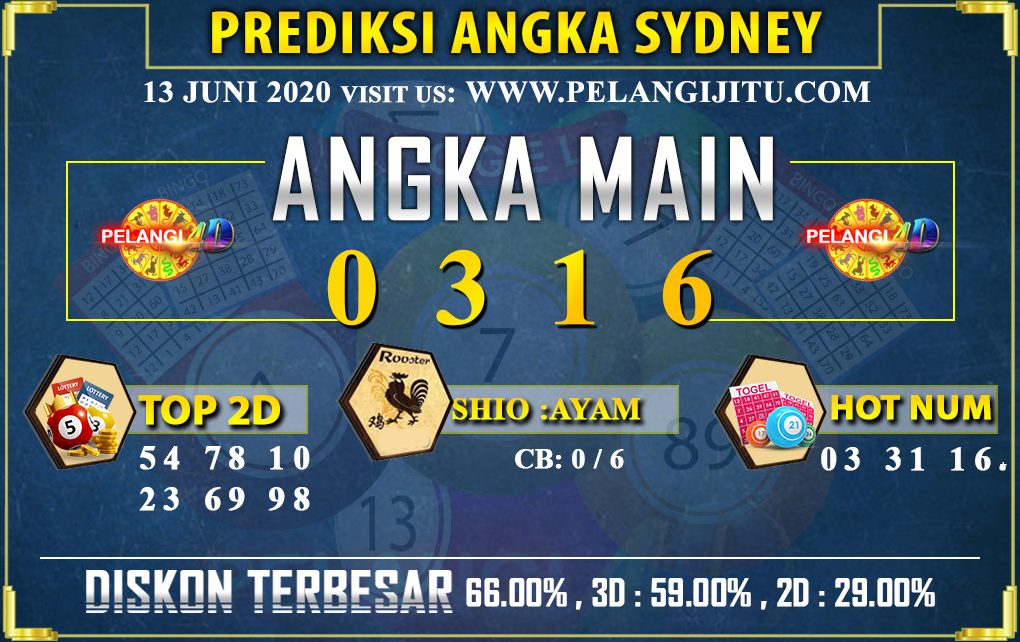 PREDIKSI TOGEL SYDNEY POOLS 13 JUNI 2020