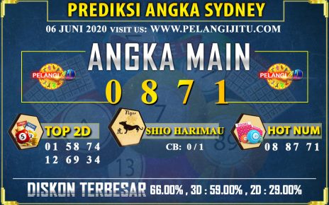 PREDIKSI TOGEL SYDNEY POOLS 06 JUNI 2020