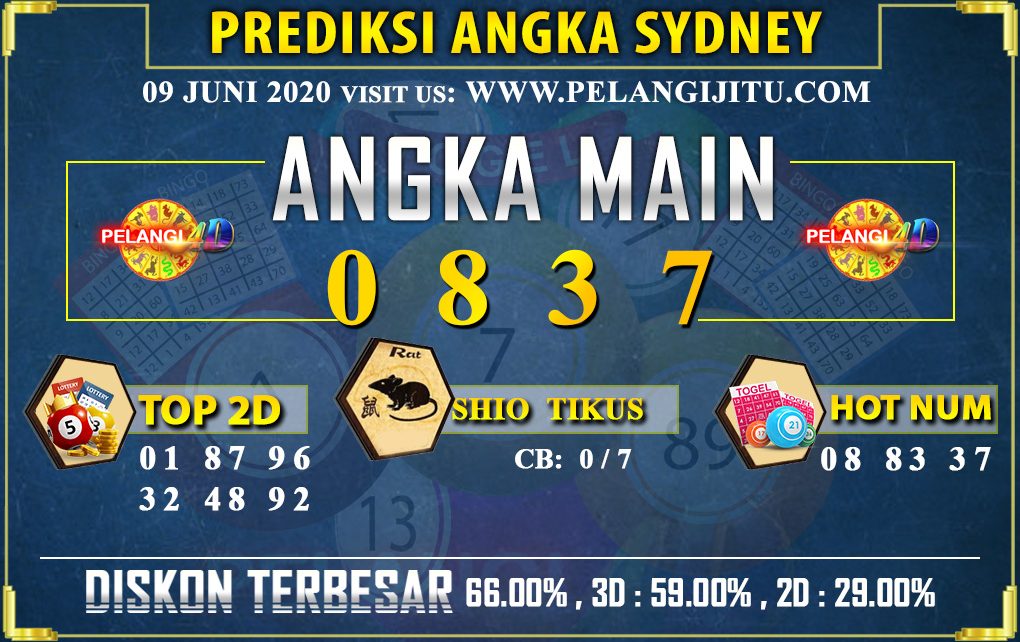 PREDIKSI TOGEL SYDNEY POOLS 09 JUNI 2020