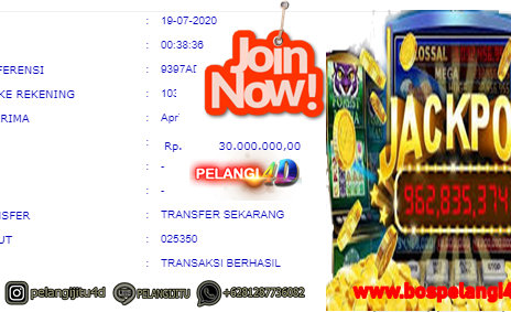 Member Pelangi4d Jackpot Di Game Slot Pelangi4D 19 JULI 2020