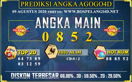 PREDIKSI TOGEL AGOGO4D 09 AGUSTUS 2020