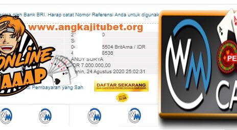 Member Pelangi4d Jackpot WM CASINO Pelangi4D 25 AGUSTUS 2020