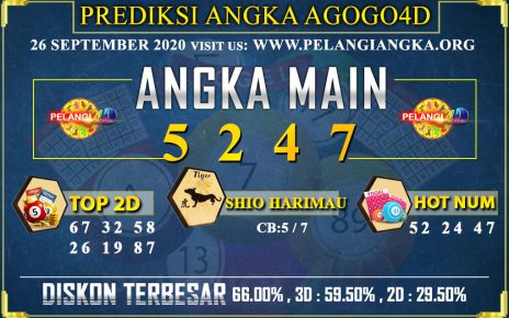 PREDIKSI TOGEL AGOGO4D 26 SEPTEMBER 2020